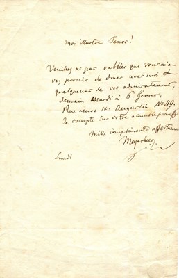 Lot 757 - MEYERBEER GIACOMO: (1791-1864)