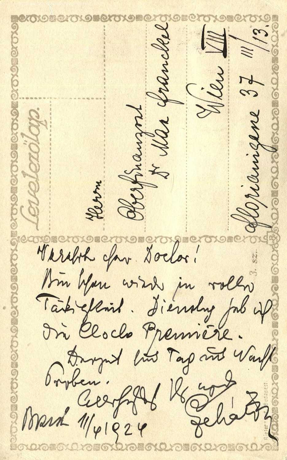 Lot 405 - LEHAR FRANZ: (1870-1948)