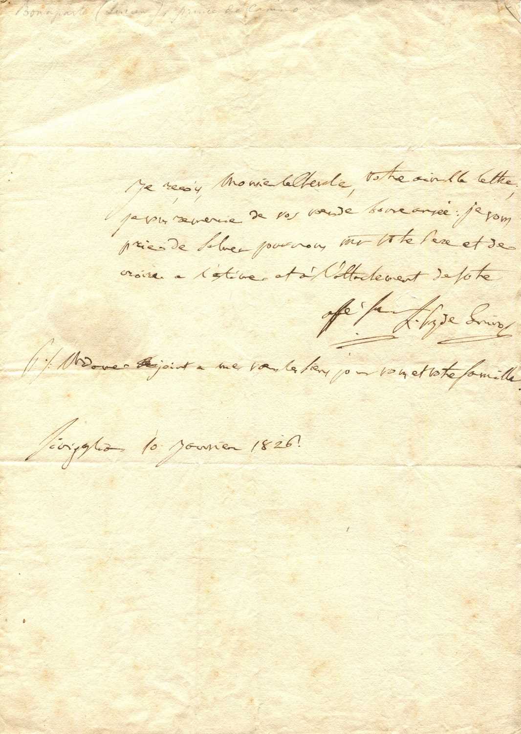 Lot 954 - BONAPARTE LUCIEN: (1775-1840)