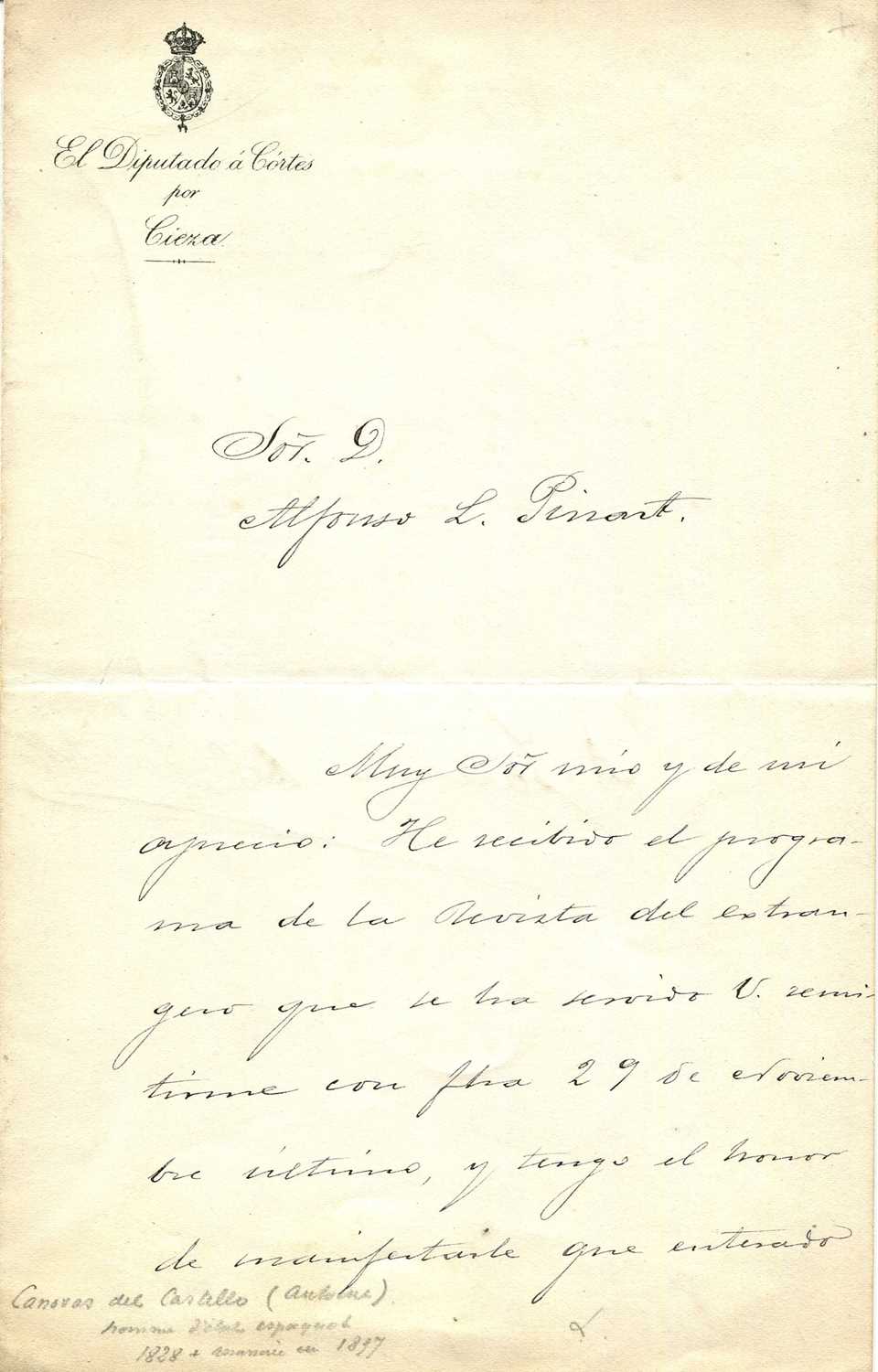 Lot 1486 - CANOVAS DEL CASTILLO ANTONIO: (1828-1897)