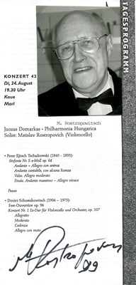 Lot 912 - ROSTROPOVICH MSTISLAV: (1927-2007)