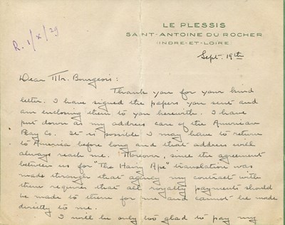 Lot 403 - O'NEILL EUGENE: (1888-1953)