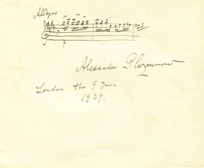 Lot 343 - GLAZUNOV ALEXANDER: (1865-1936)