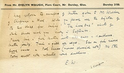 Lot 1181 - WAUGH EVELYN: (1903-1966)