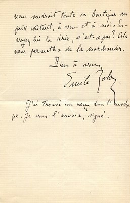 Lot 691 - ZOLA EMILE: (1840-1902)