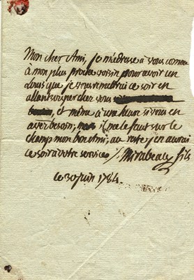 Lot 437 - MIRABEAU COMTE DE: (1749-1791)