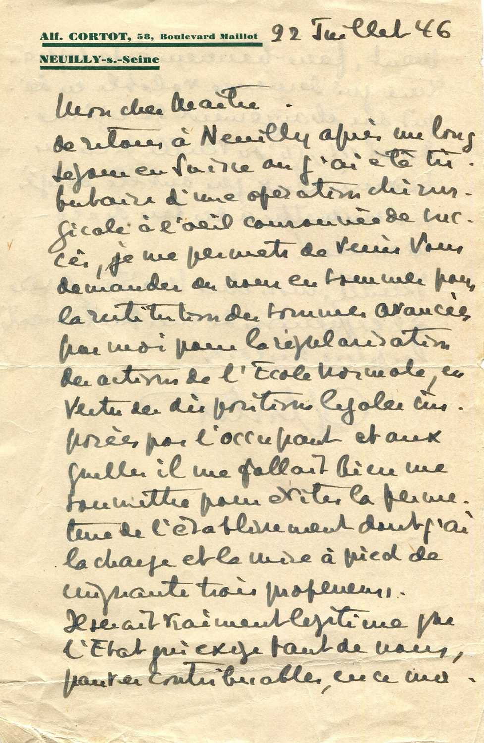 Lot 263 - CORTOT ALFRED: (1877-1962)