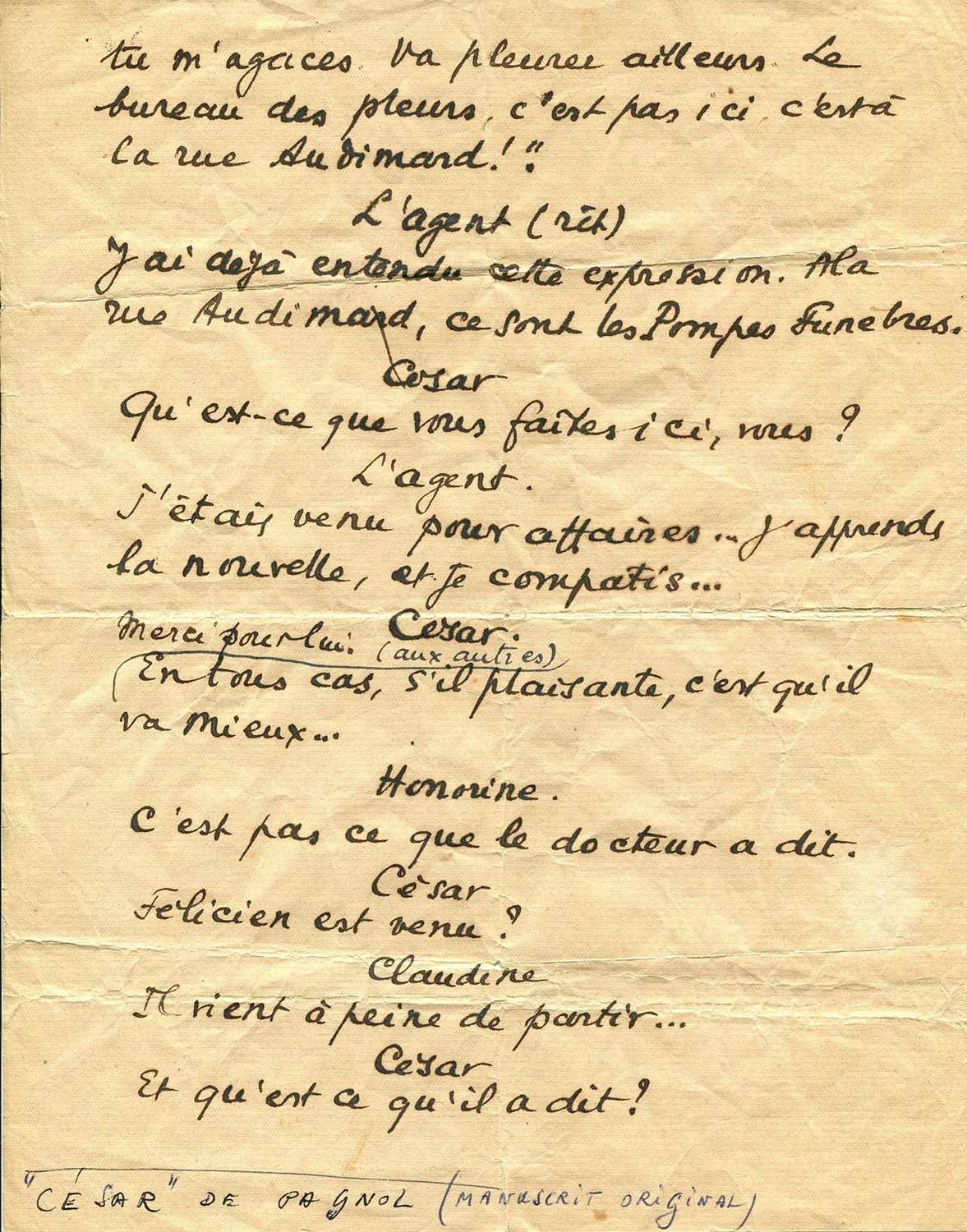 Lot 723 - PAGNOL MARCEL: (1895-1974)