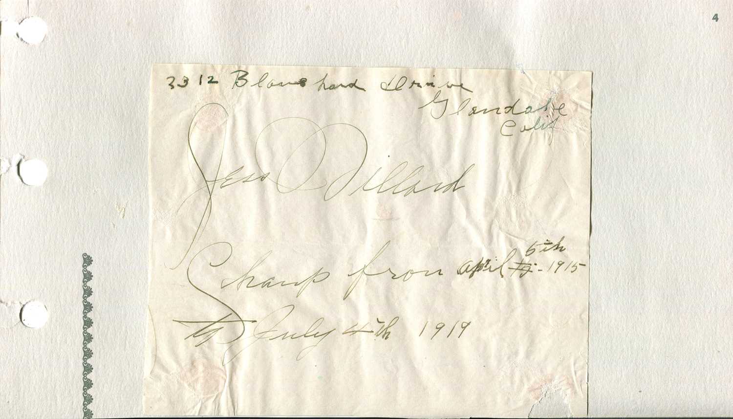 Lot 603 - WILLARD JESS: (1881-1968)