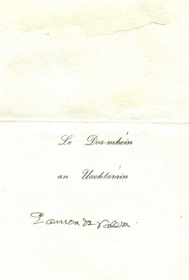 Lot 1404 - DE VALERA EAMON: (1882-1975)