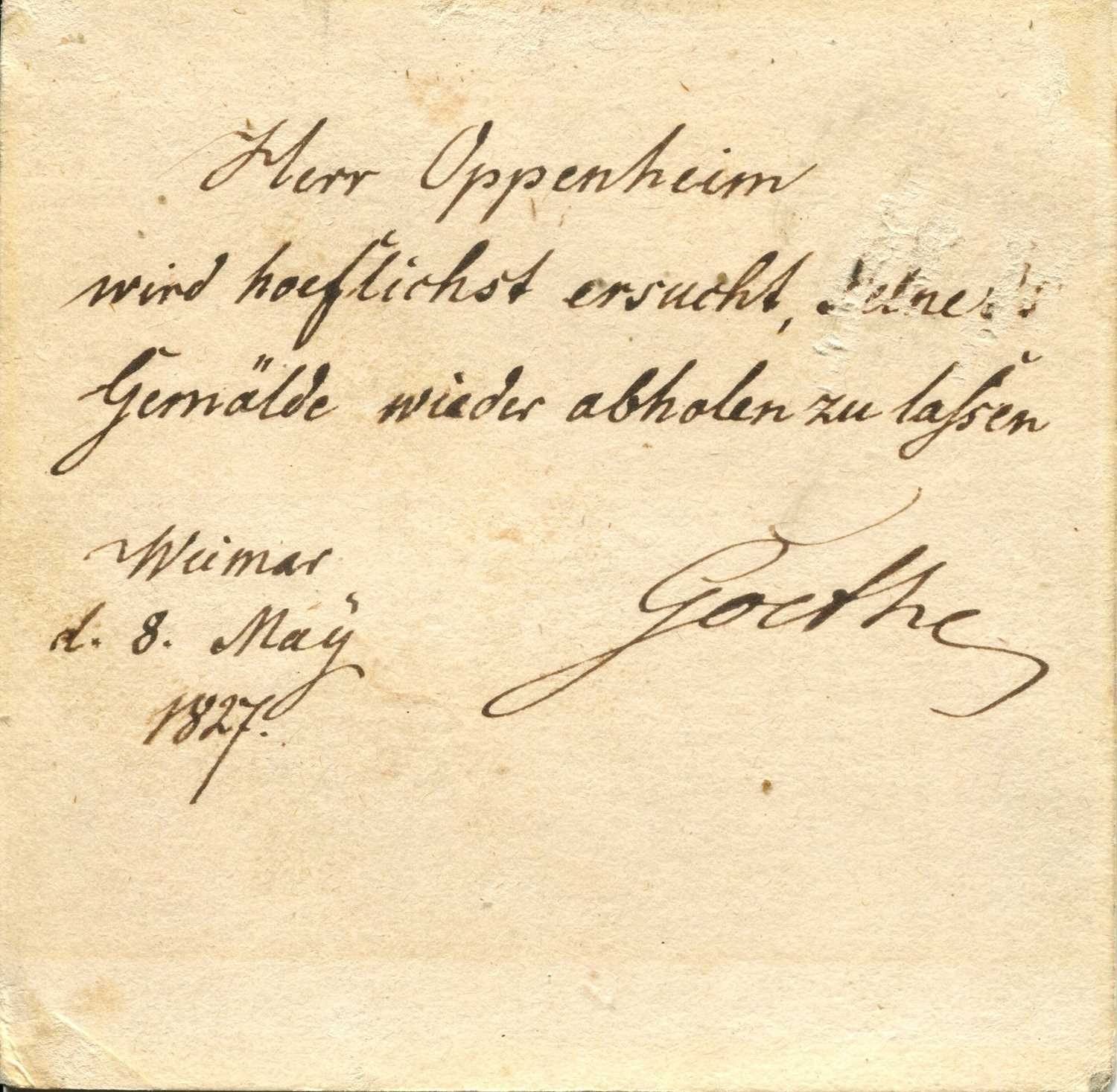 Lot 1431 - GOETHE JOHANN WOLFGANG VON: (1749-1832)