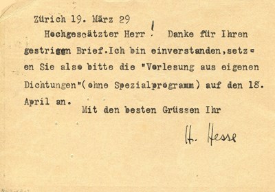 Lot 1201 - HESSE HERMANN: (1877-1962)