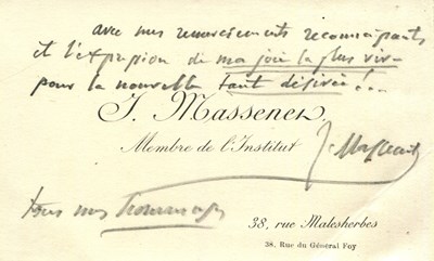 Lot 864 - MASSENET JULES: (1842-1912)