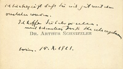 Lot 871 - SCHNITZLER ARTHUR: (1862-1931)