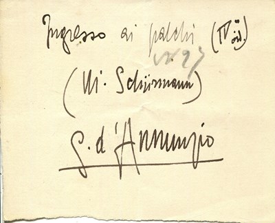 Lot 387 - D'ANNUNZIO GABRIELE: (1863-1938)