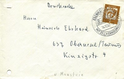 Lot 454 - MANSTEIN ERICH VON: (1887-1973)