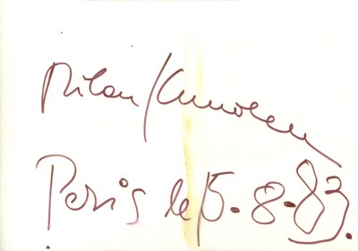 Lot 390 - KUNDERA MILAN: (1929-2023)