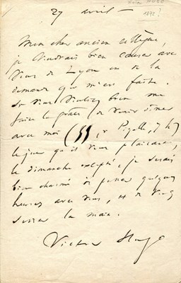 Lot 372 - HUGO VICTOR: (1802-1885)