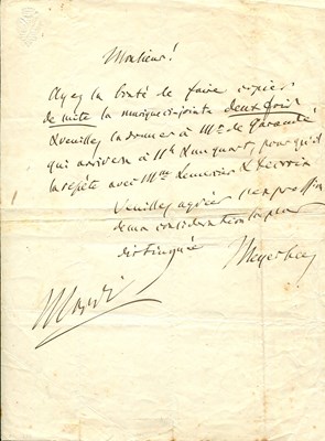 Lot 320 - MEYERBEER GIACOMO: (1791-1864)