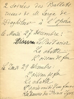 Lot 329 - DIAGHILEV SERGEI: (1872-1929)