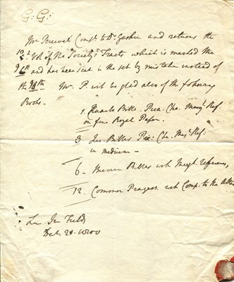 Lot 466 - PERCEVAL SPENCER: (1762-1812)