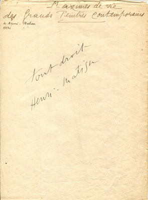 Lot 334 - MATISSE HENRI: (1869-1954)