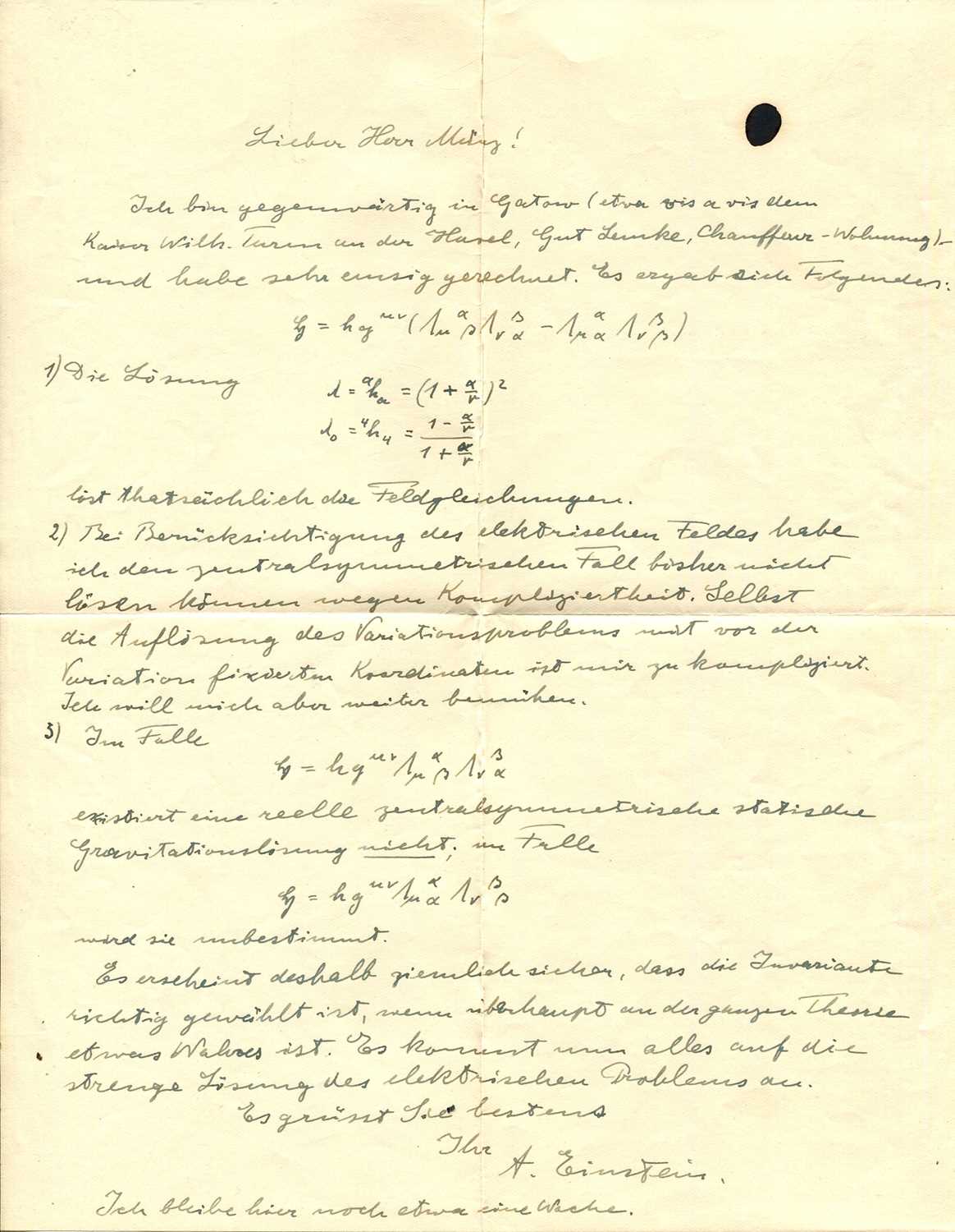 Lot 409 - EINSTEIN ALBERT: (1879-1955)