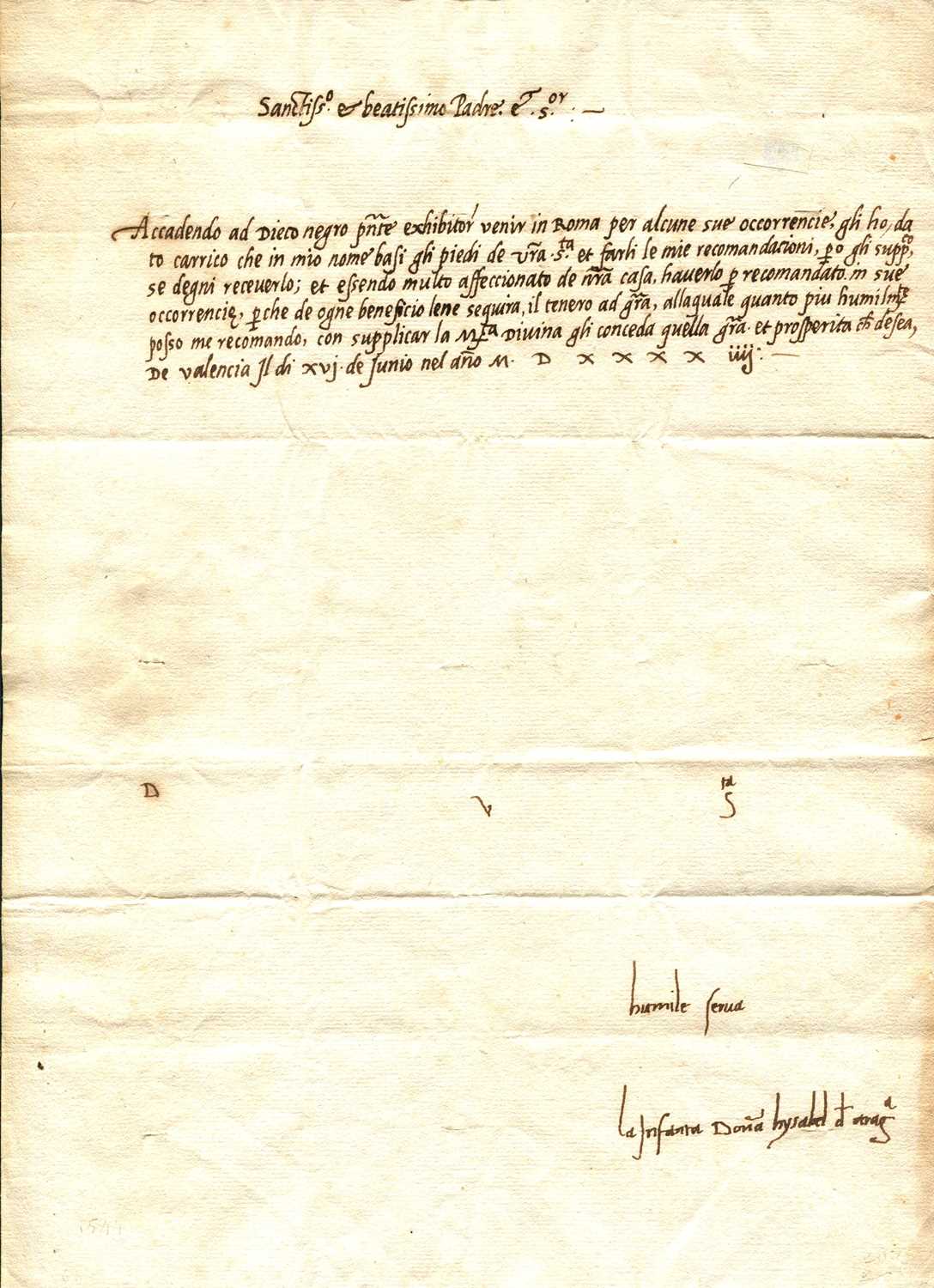 Lot 1225 - ISABELLA OF CASTILE: (1518-1565)
