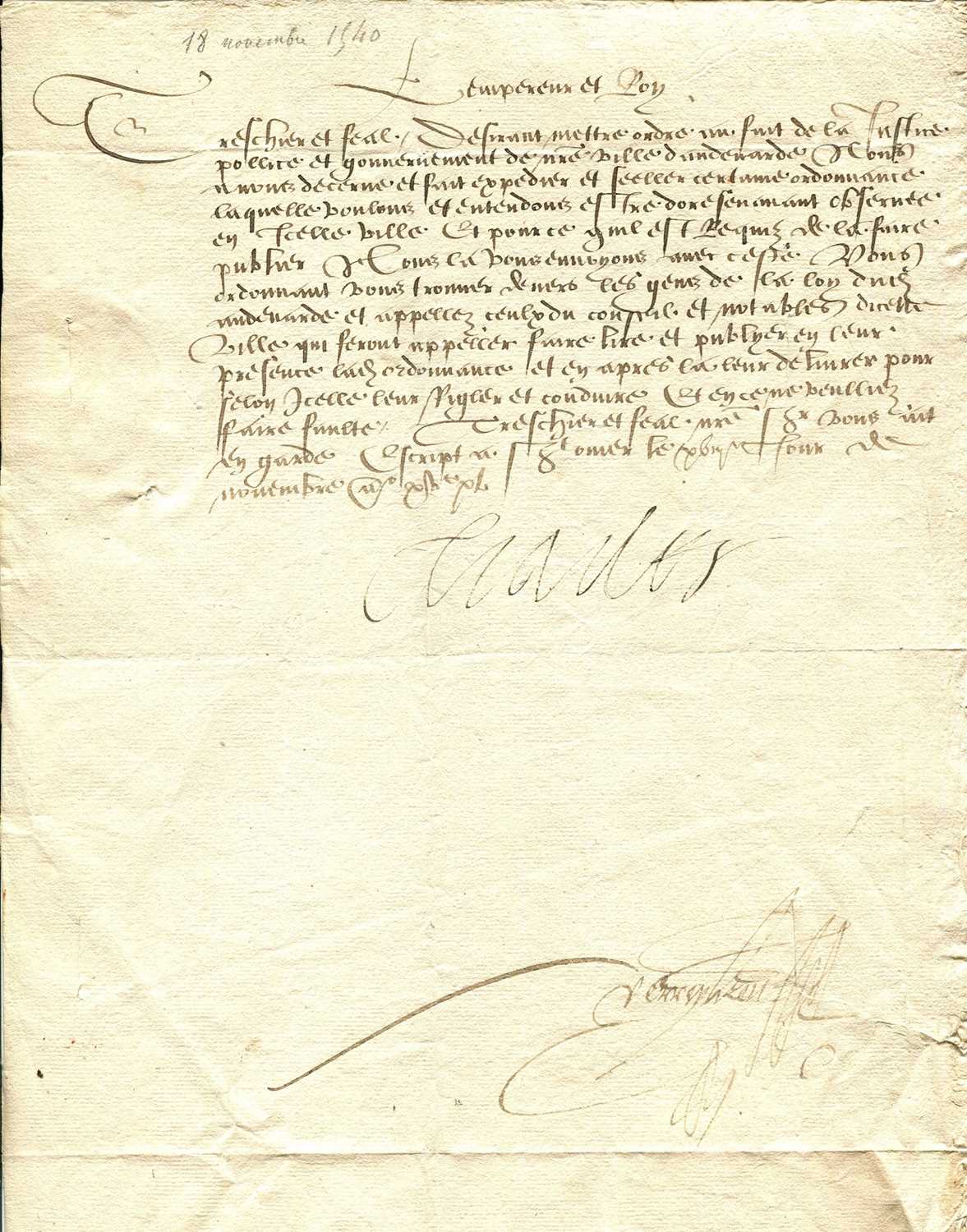 Lot 1223 - CHARLES V: (1500-1558)