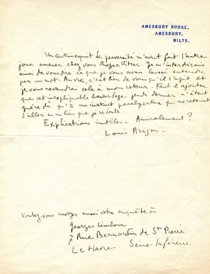 Lot 380 - ARAGON LOUIS: (1897-1982)