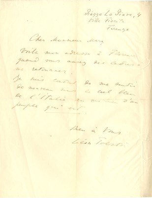 Lot 369 - TOLSTOY LEO: (1828-1910)