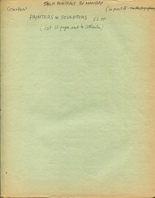 Lot 1033 - RAY MAN: (1890-1976)