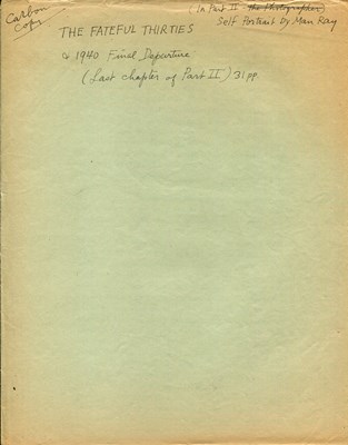 Lot 1033 - RAY MAN: (1890-1976)