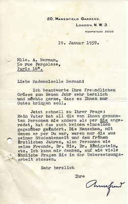 Lot 415 - FREUD ANNA: (1895-1982)