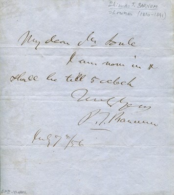Lot 723 - BARNUM P. T.: (1810-1891)