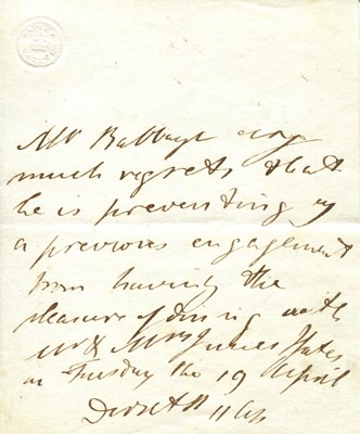 Lot 273 - BABBAGE CHARLES: (1791-1871)