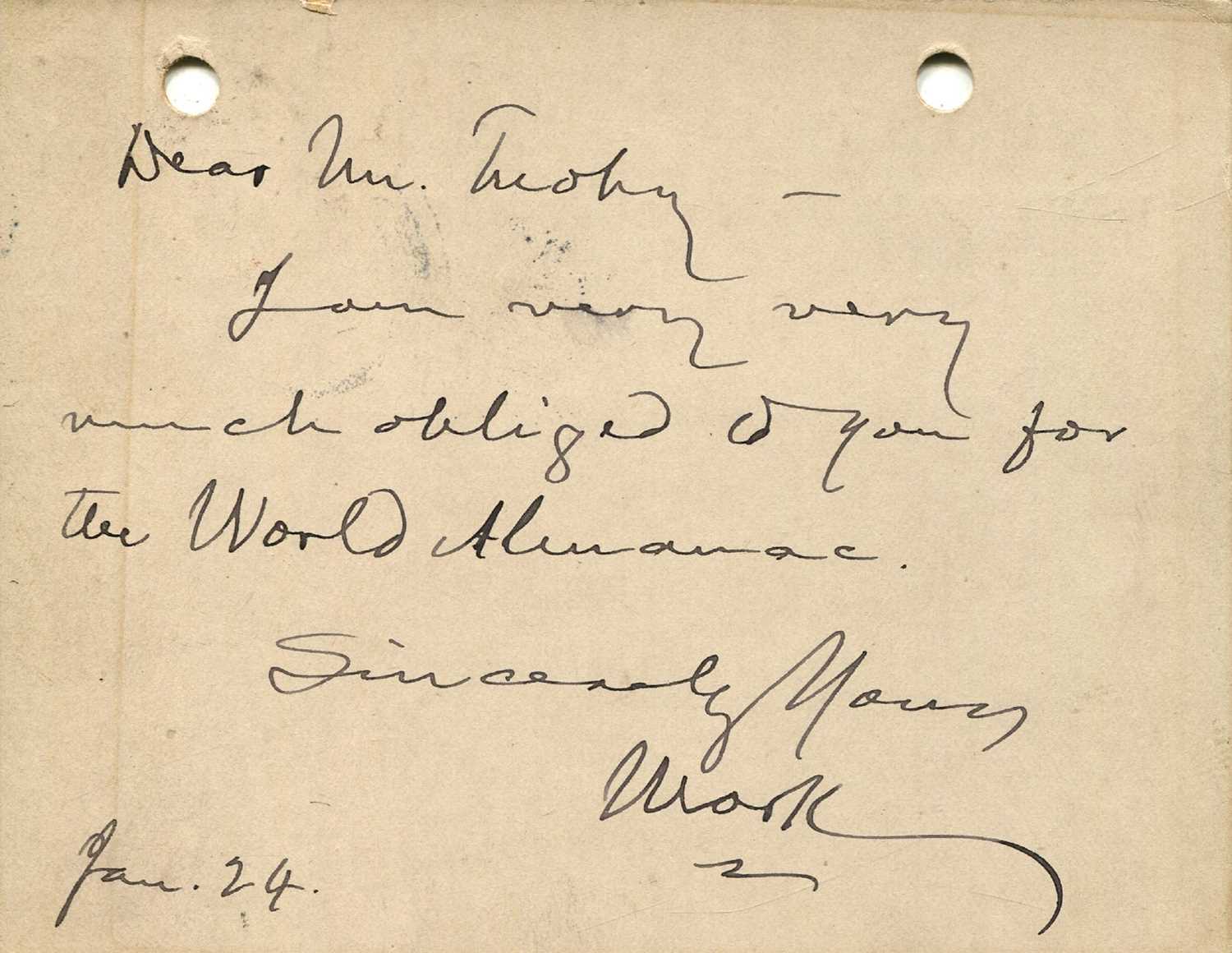 Lot 449 - TWAIN MARK: (1835-1910)