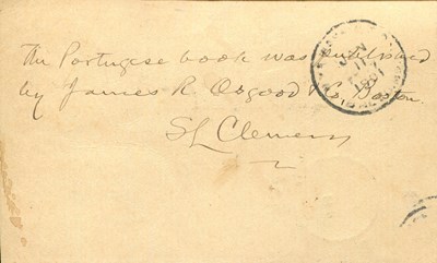 Lot 706 - TWAIN MARK: (1835-1910)