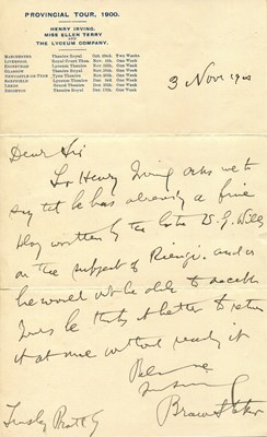 Lot 713 - STOKER BRAM: (1847-1912)