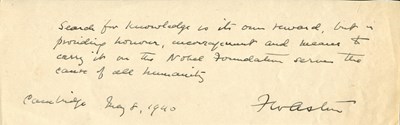Lot 464 - ASTON FRANCIS WILLIAM: (1877-1945)