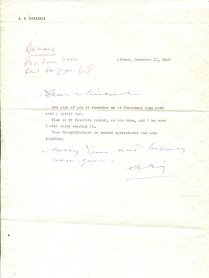 Lot 730 - ONASSIS ARISTOTLE: (1906-1975)