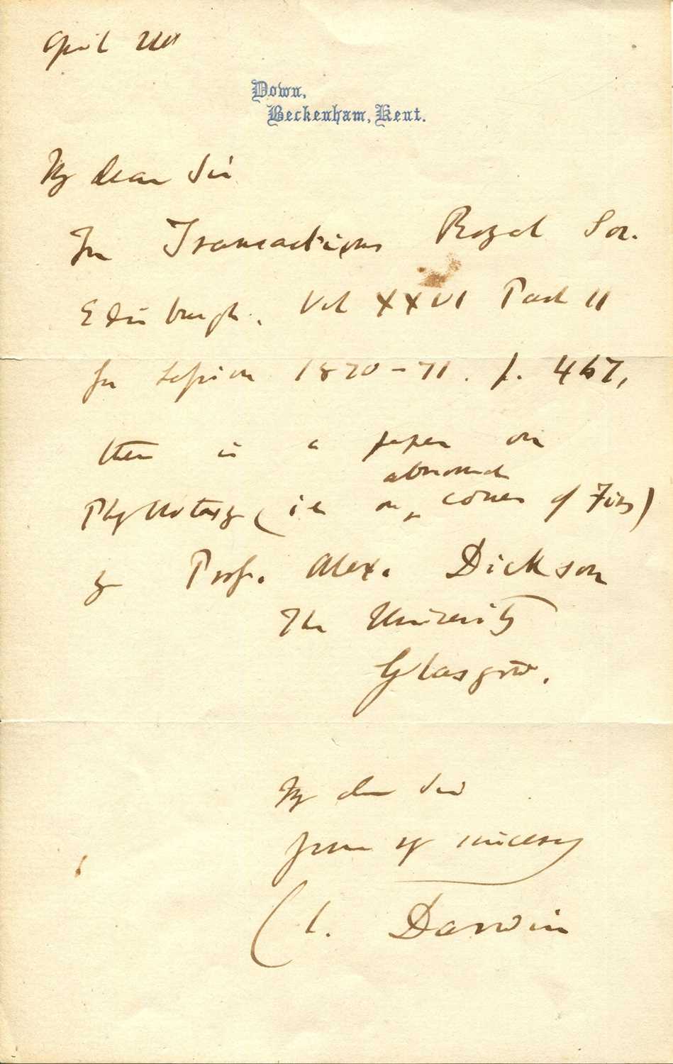 Lot 270 - DARWIN CHARLES: (1809-1882)