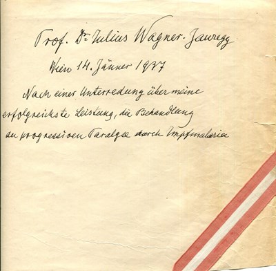 Lot 465 - WAGNER-JAUREGG JULIUS: (1857-1940)