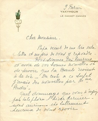 Lot 714 - BEGUM OM HABIBEH AGA KHAN: (1906-2000)