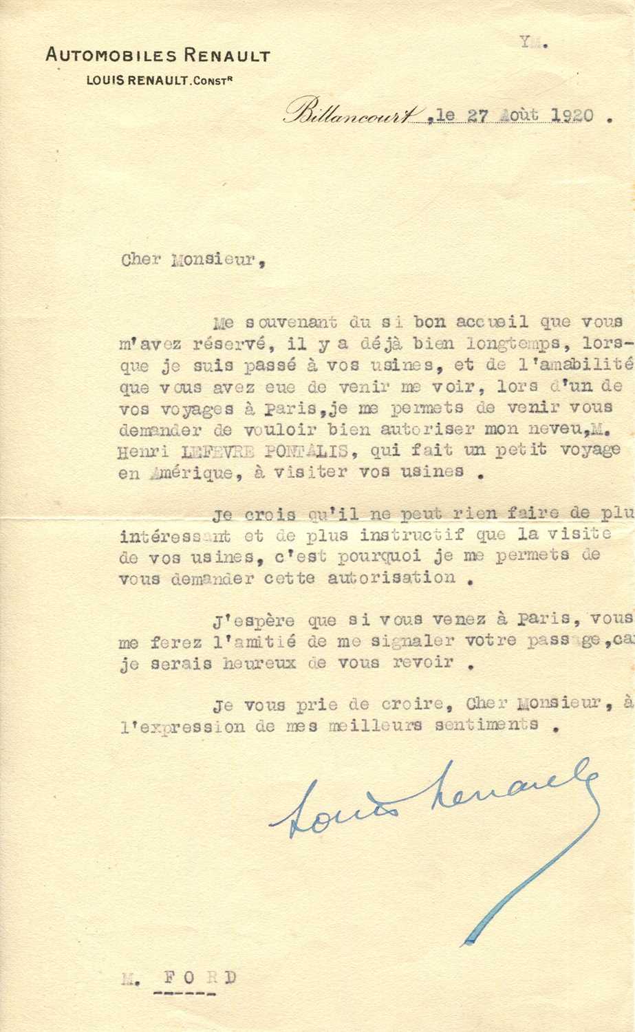 Lot 727 - RENAULT LOUIS: (1877-1944)