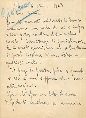 Lot 359 - GIORDANO UMBERTO: (1867-1948)