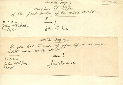 Lot 477 - STEINBECK JOHN: (1902-1968)