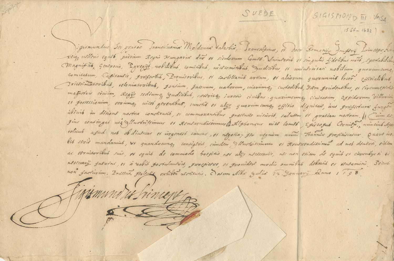 Lot 1238 - SIGISMUND BATHORY: (1573-1613)