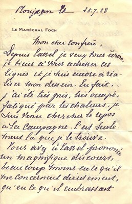 Lot 1150 - FOCH FERDINAND: (1851-1929)