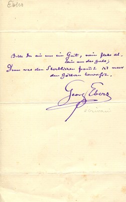 Lot 696 - EBERS GEORG: (1837-1898)